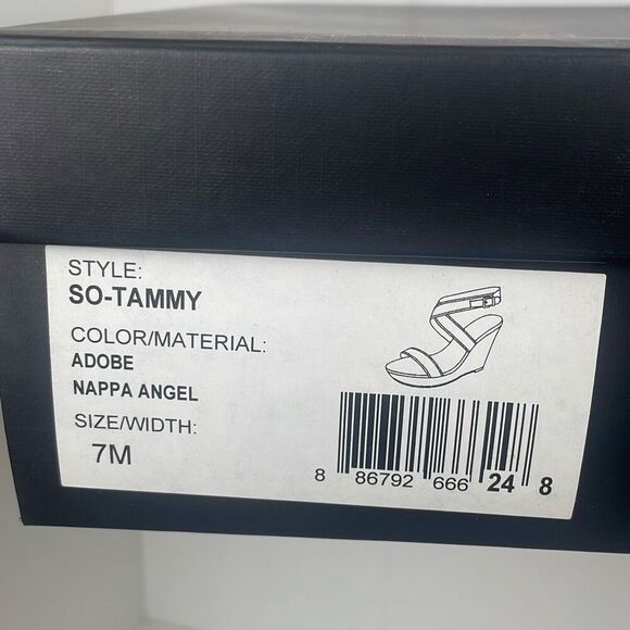 Sole Society Leather Ankle Wrap Wedge Sandals 7 - Picture 11 of 11